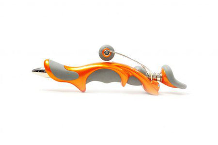 Jean-Pierre Lepine Free Ride orange ballpoint pen with sleek design and metal clip, positioned on a white background