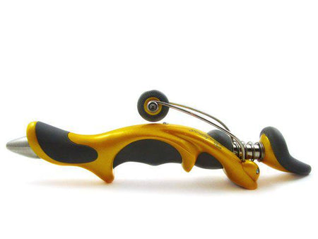 Yellow Jean-Pierre Lepine Free Ride ballpoint pen with sleek design and brand logo visible.