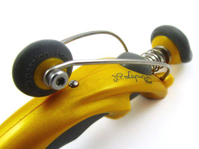 Yellow Jean-Pierre Lepine Free Ride ballpoint pen with sleek design and gold accents, showcasing its elegant craftsmanship.