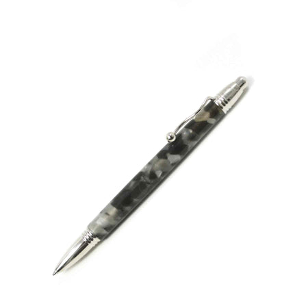 Jean-Pierre Lepine Indigo Classic Murano ballpoint pen with black tortoise shell design and gold accents on a white background.