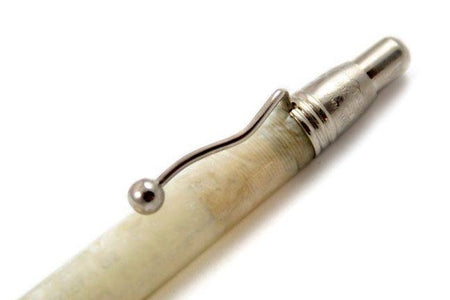 Jean-Pierre Lepine Indigo Classic Murano ballpoint pen with champagne-colored barrel and gold accents, stylish writing instrument.