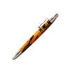 Jean-Pierre Lepine Indigo Classic Murano ballpoint pen with orange body and blue filet detail, showcasing elegant design.