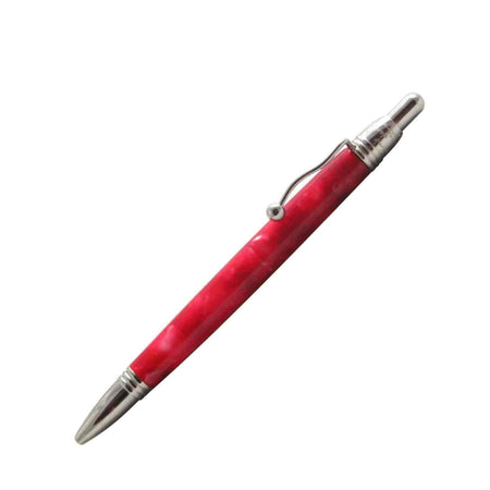 Jean-Pierre Lepine Indigo Classic Murano ballpoint pen with spotted red design, showcasing elegant craftsmanship and vibrant colors.