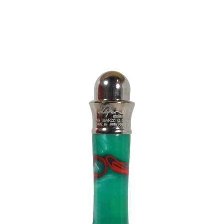 Jean-Pierre Lepine San Marco green ballpoint pen with red filet design, sleek and stylish writing instrument.