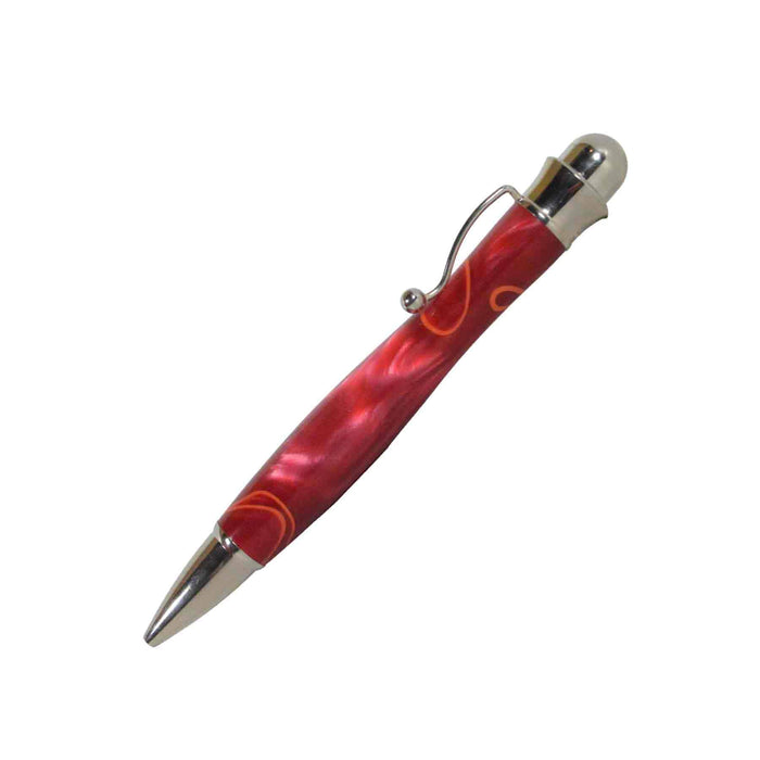 Jean-Pierre Lepine San Marco red ballpoint pen with yellow filet, featuring a sleek design and gold accents.