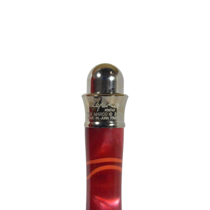 Jean-Pierre Lepine San Marco red ballpoint pen with yellow filet, featuring a sleek design and smooth writing point.