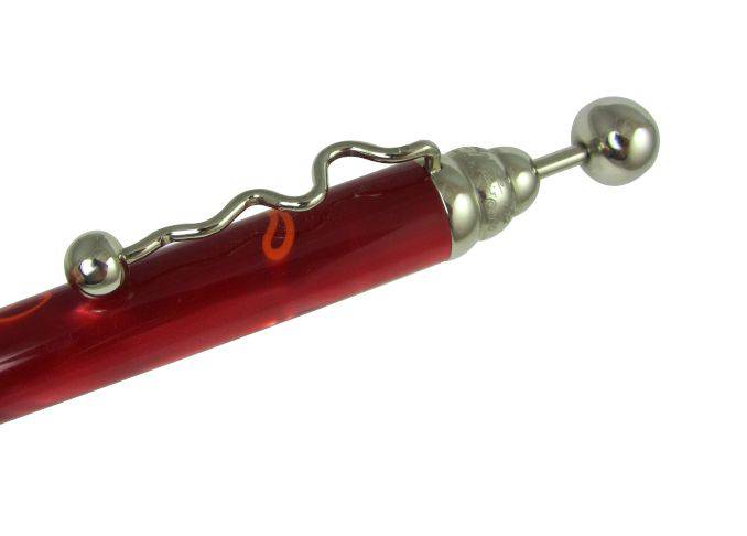 Jean-Pierre Lepine Zig Zag ballpoint pen in red with yellow filet, featuring a sleek design and comfortable grip.
