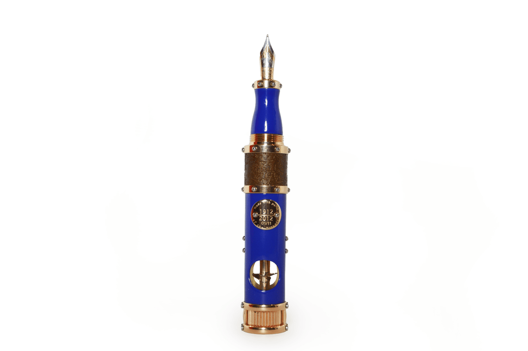Jean-Pierre Lepine Titanic DNA limited edition fountain pen with blue lacquer finish and 100th anniversary engraving.