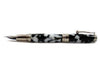 Jean-Pierre Lepine Indigo Classic Murano fountain pen with black and white design, fine nib, luxurious writing instrument.