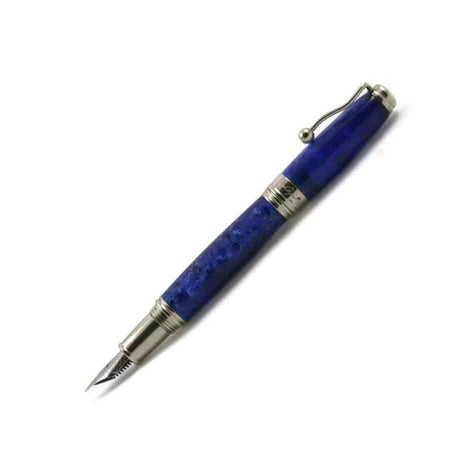 Jean-Pierre Lepine Indigo Classic Murano fountain pen with blue ink and elegant design, showcasing fine craftsmanship.