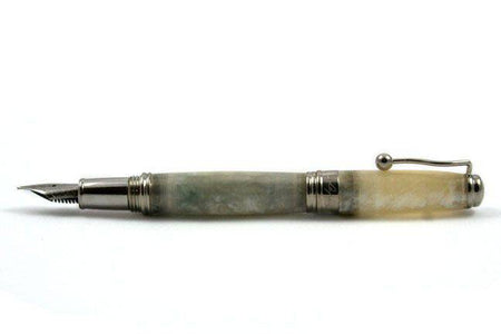 Jean-Pierre Lepine Indigo Classic Murano fountain pen with champagne-colored accents, showcasing elegant design and fine craftsmanship.