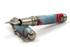 Jean-Pierre Lepine Indigo Classic Murano fountain pen with grey body and red filet detail, crafted for smooth writing.