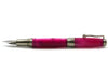 Jean-Pierre Lepine Indigo Classic Murano fountain pen with pink resin body and gold accents, fine nib, luxury writing instrument.