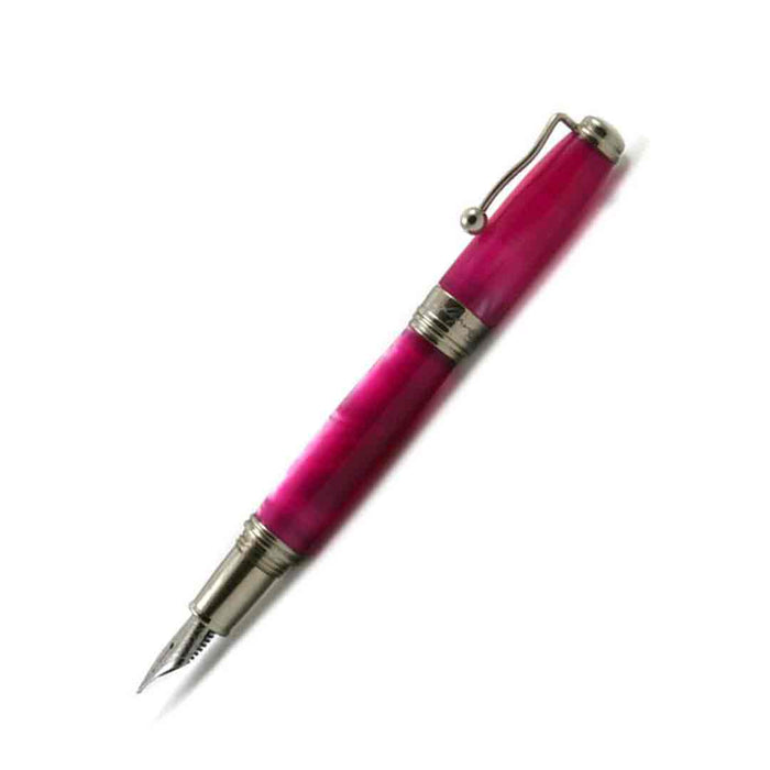 Jean-Pierre Lepine Indigo Classic Murano fountain pen with pink accents, showcasing its elegant design and fine craftsmanship.