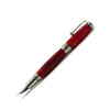 Jean-Pierre Lepine Indigo Classic Murano fountain pen in red with yellow filet, showcasing elegant design and fine craftsmanship.