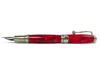 Jean-Pierre Lepine Indigo Classic Murano fountain pen with spotted red design, showcasing elegant craftsmanship and fine writing instrument.