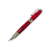 Jean-Pierre Lepine Indigo Classic Murano fountain pen with spotted red design, fine nib, elegant and handcrafted writing instrument.