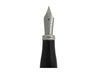 Jean-Pierre Lepine Winston fountain pen in black with matte chrome accents, showcasing its elegant design and fine writing tip.