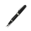 Jean-Pierre Lepine Winston fountain pen in black with matte chrome accessory, showcasing elegant design and fine craftsmanship.