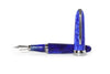 Jean-Pierre Lepine Winston fountain pen in blue with chrome accents, featuring a sleek design and fine writing nib.