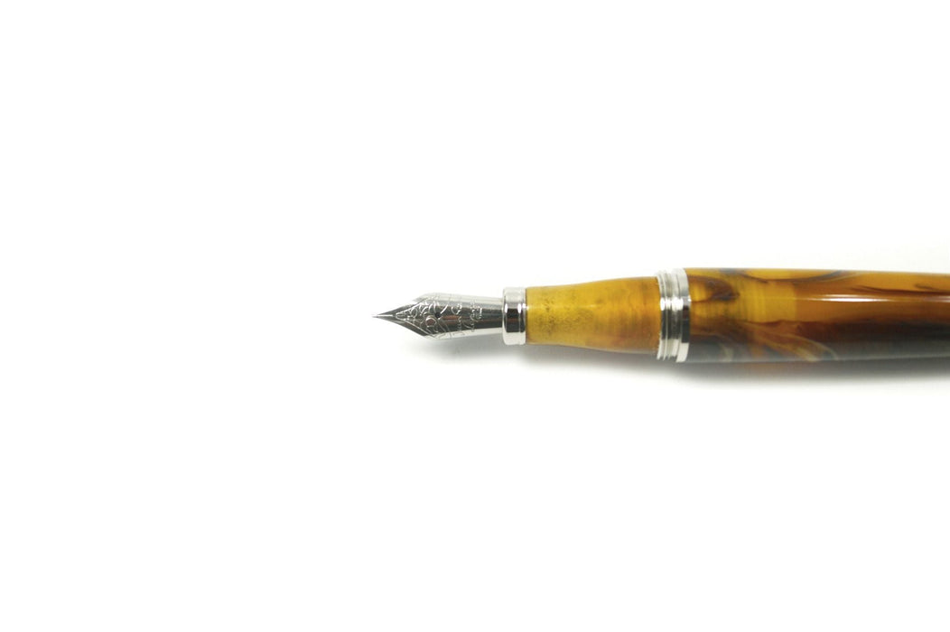 Jean-Pierre Lepine Winston fountain pen with palladium accents, fine nib, and elegant design.