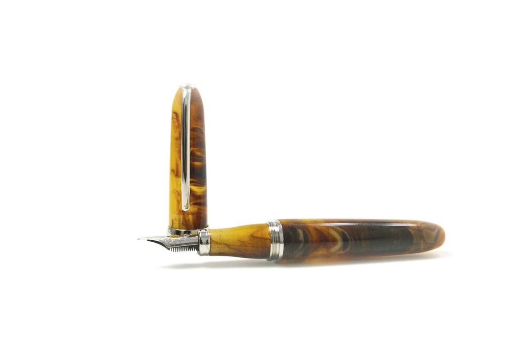 Jean-Pierre Lepine Winston fountain pen with palladium accents, fine nib, sleek design, and elegant craftsmanship.