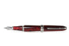 Jean-Pierre Lepine Winston fountain pen in red with chrome accents, featuring a sleek design and fine nib.