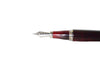 Jean-Pierre Lepine Winston fountain pen in red with chrome accents, featuring a sleek, polished design and fine nib.