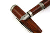 Jean-Pierre Lepine Yuzu fountain pen with cocobolo wood body and fine nib, showcasing its elegant craftsmanship and rich wood grain.