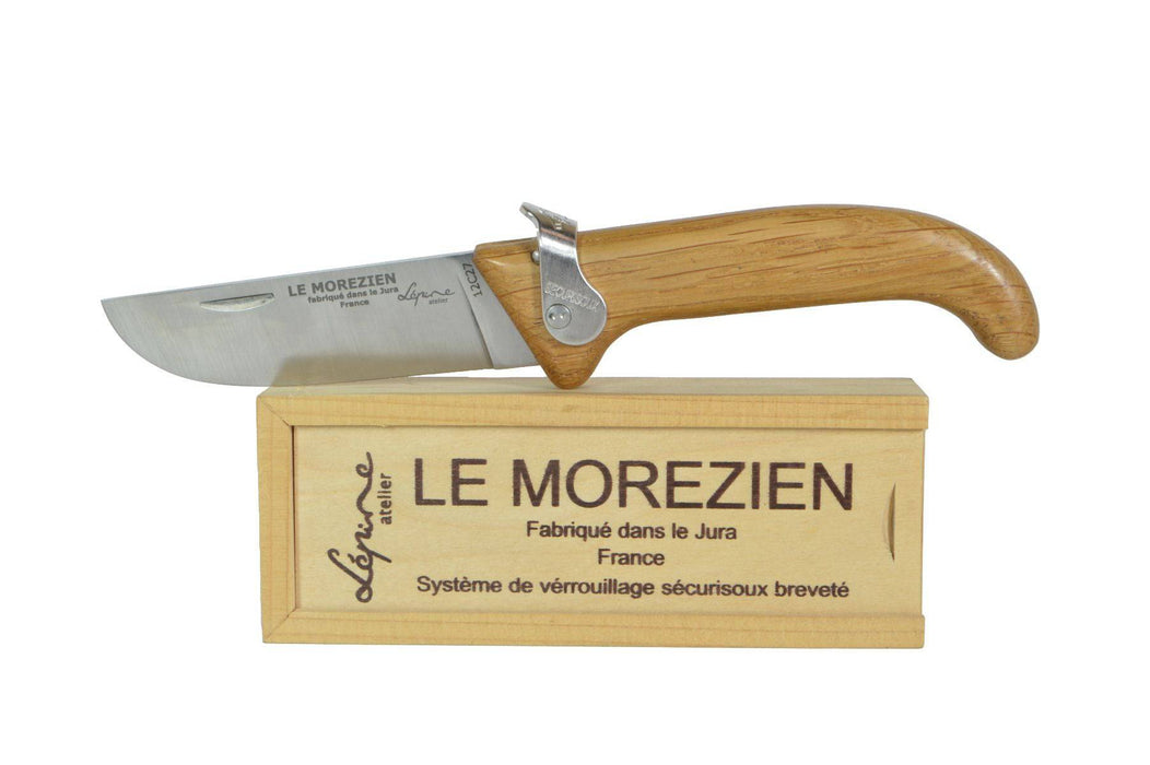 Jean-Pierre Lepine Le Morezien classic knife with a box wood handle, showcasing fine craftsmanship and precise blade design.