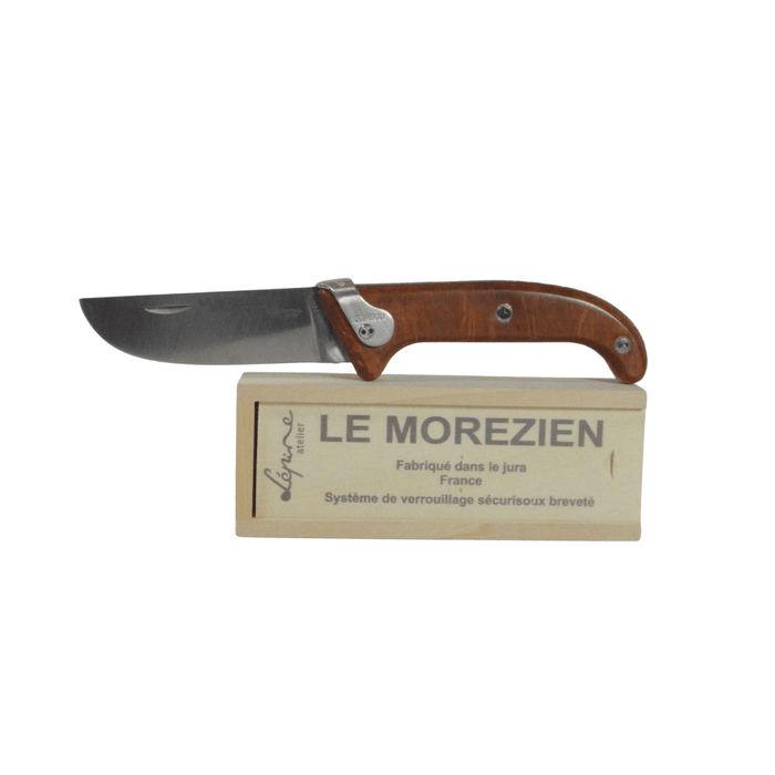Jean Pierre Lepine Le Morezien briar wood club knife with polished blade and classic design.