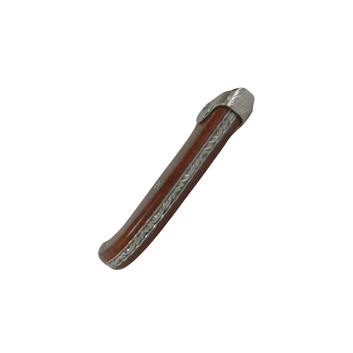 Jean Pierre-Lepine Le Morezien briar wood club knife with polished blade and detailed handle, crafted by Jean-Pierre Lepine.
