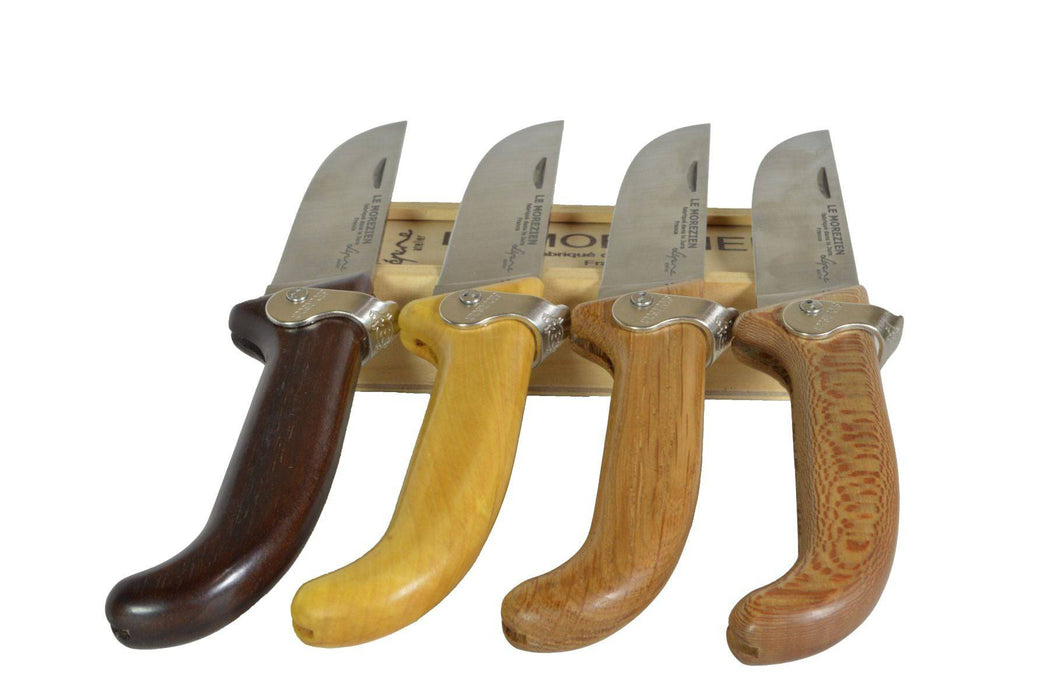 Jean Pierre Lepine Le Morezien knife with an oak handle, showcasing its elegant craftsmanship and polished blade.