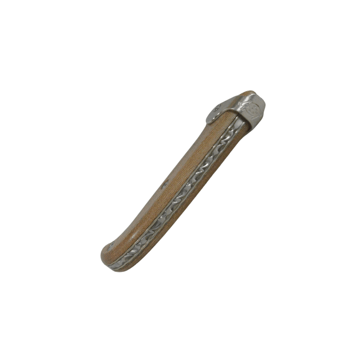 Jean-Pierre Lepine Le Morezien Plane Tree Club Knife with polished wooden handle and stainless steel blade.
