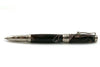 Jean-Pierre Lepine Indigo Classic Murano rollerball pen with brown finish and beige filet, elegant writing instrument design.