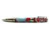 Jean-Pierre Lepine Indigo Classic Murano rollerball pen in grey with red filet, showcasing elegant design and fine craftsmanship.