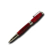 Jean-Pierre Lepine Indigo Classic Murano rollerball pen with red body and yellow filet, featuring elegant design and smooth writing.