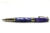 Jean-Pierre Lepine Indigo Classic Murano rollerball pen with violet ink and decorative Murano glass design.