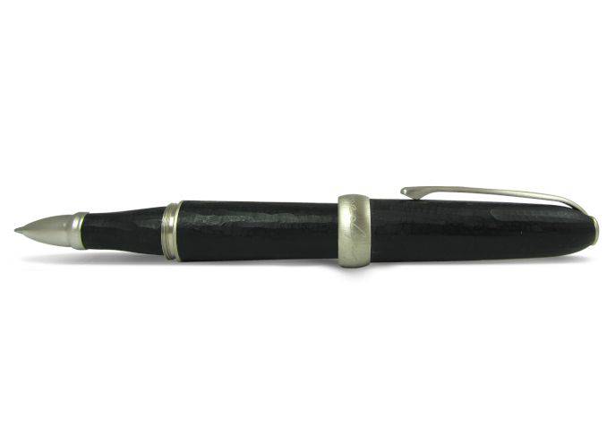 Jean-Pierre Lepine Winston rollerball pen in black brute finish, featuring a sleek design and fine writing tip.