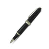 Jean-Pierre Lepine Winston rollerball pen in black brute with sleek design and silver accents, placed on a white background.