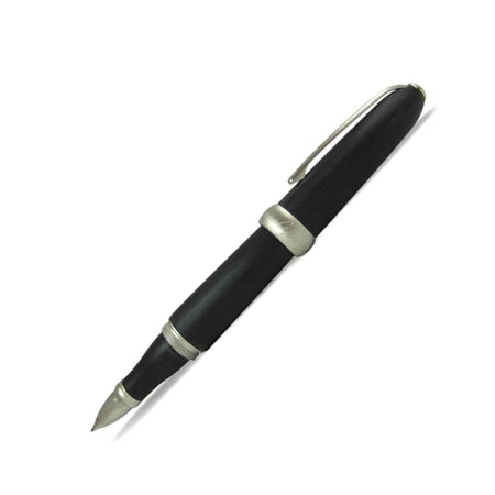 Jean-Pierre Lepine Winston rollerball pen in black with matte chrome accessory, shown with sleek design and fine writing tip