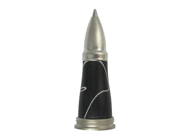 Jean-Pierre Lepine Winston rollerball pen in black with white filet, sleek and elegant writing instrument.