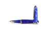Jean-Pierre Lepine Winston rollerball pen in blue with chrome accessory, sleek writing instrument with elegant design.