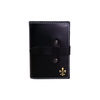 Black Italian leather refillable latch journal or 2025 planner with a medium size, designed for daily use by Il Cartiglio.
