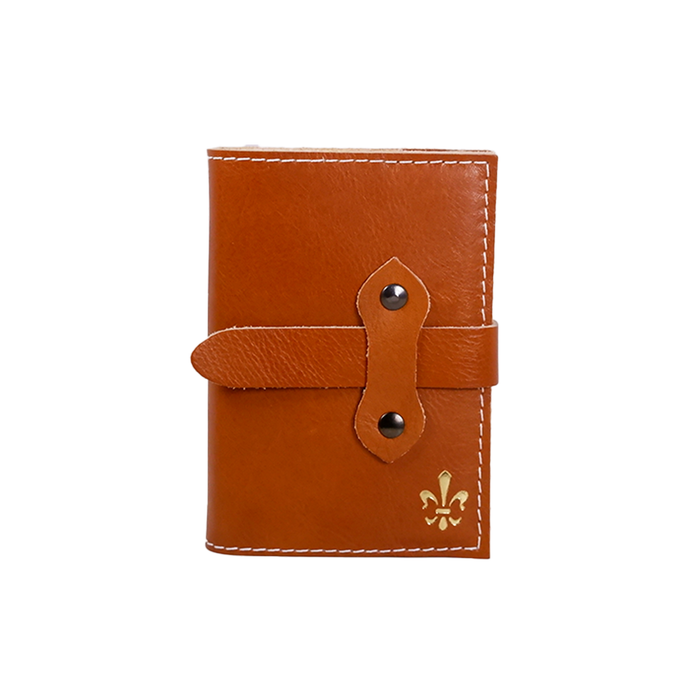 Brown Italian leather refillable latch journal with a medium size cover, ideal for daily planning and note-taking from Il Cartiglio.