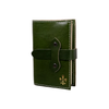 Green Italian leather refillable latch journal with medium size, perfect for daily planning and note-taking by Il Cartiglio.