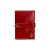Red Italian leather refillable latch journal with a medium size cover, designed for daily planning and writing by Il Cartiglio.