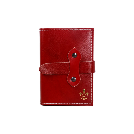 Red Italian leather refillable latch journal with a medium size cover, designed for daily planning and writing by Il Cartiglio.