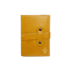 Yellow Italian leather refillable latch journal with medium size, designed for daily planning or writing by Il Cartiglio.