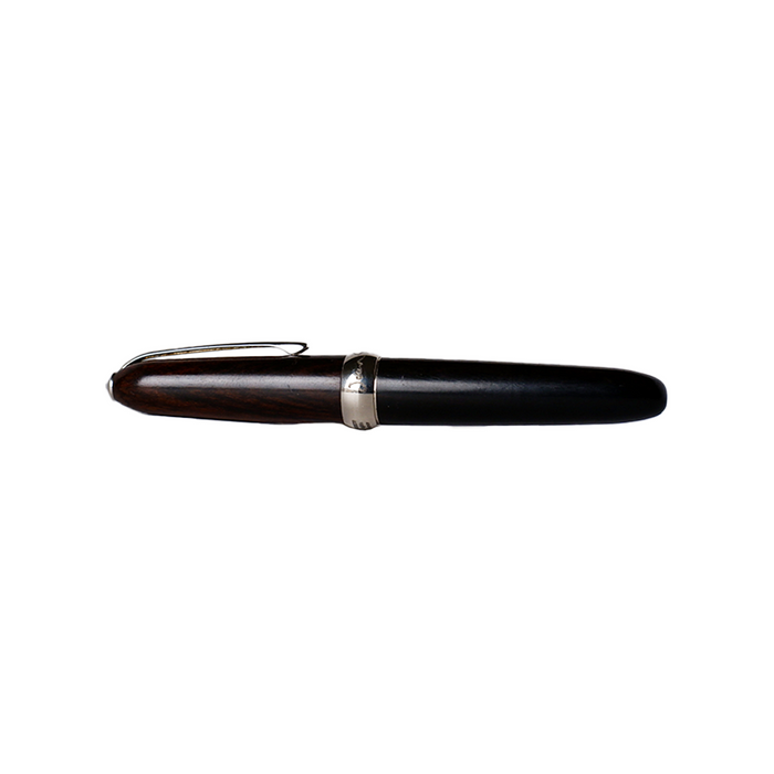 Jean-Pierre Lepine Winston rollerball pen with ebony wood barrel and gold accents, showcasing elegant craftsmanship.